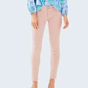 Lilly Pulitzer Women’s Worth Skinny Blush Light Pink Sateen Stretch Pants Size 0